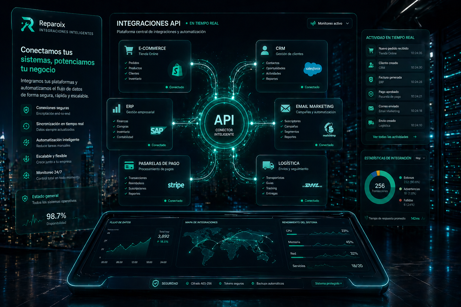 Integración de APIs y sistemas externos